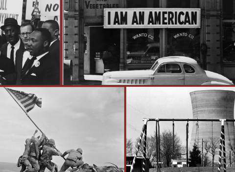 Picture collage of American History event at White Oak Library