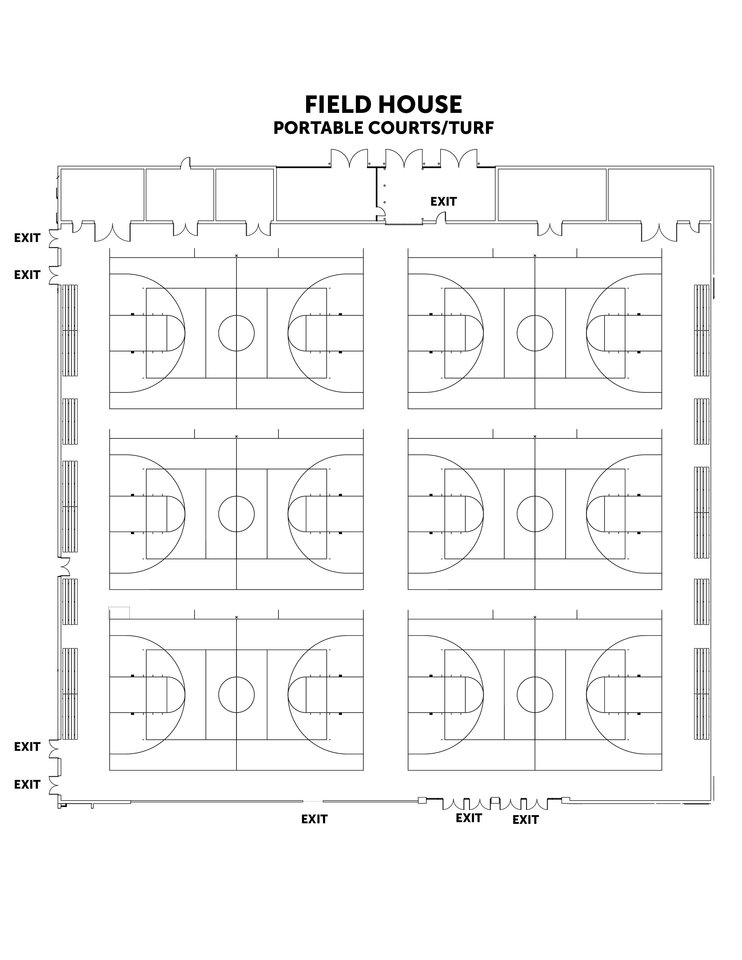 Field House Layout at the Romeoville Athletic & Event Center