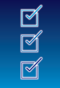 Three boxes, one with a check mark in it - to symbolize voting on your favorite movie title